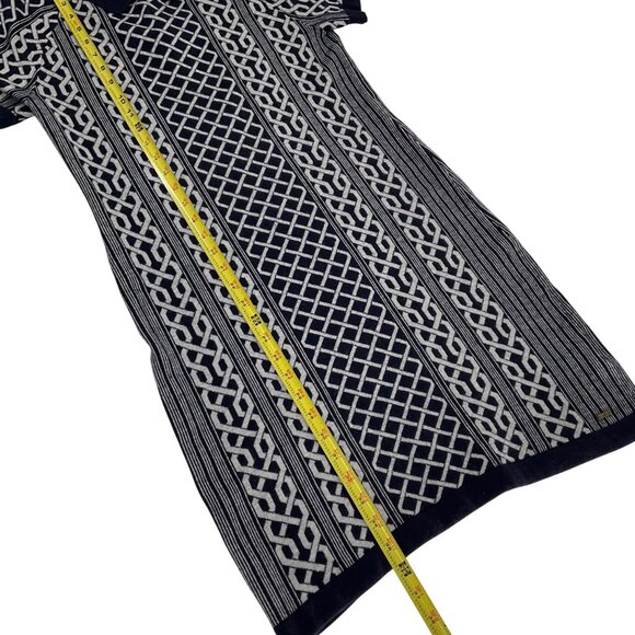 Tommy Hilfiger Navy & White Knit chain Sweater Dress Collar Size M wool - Picture 9 of 9